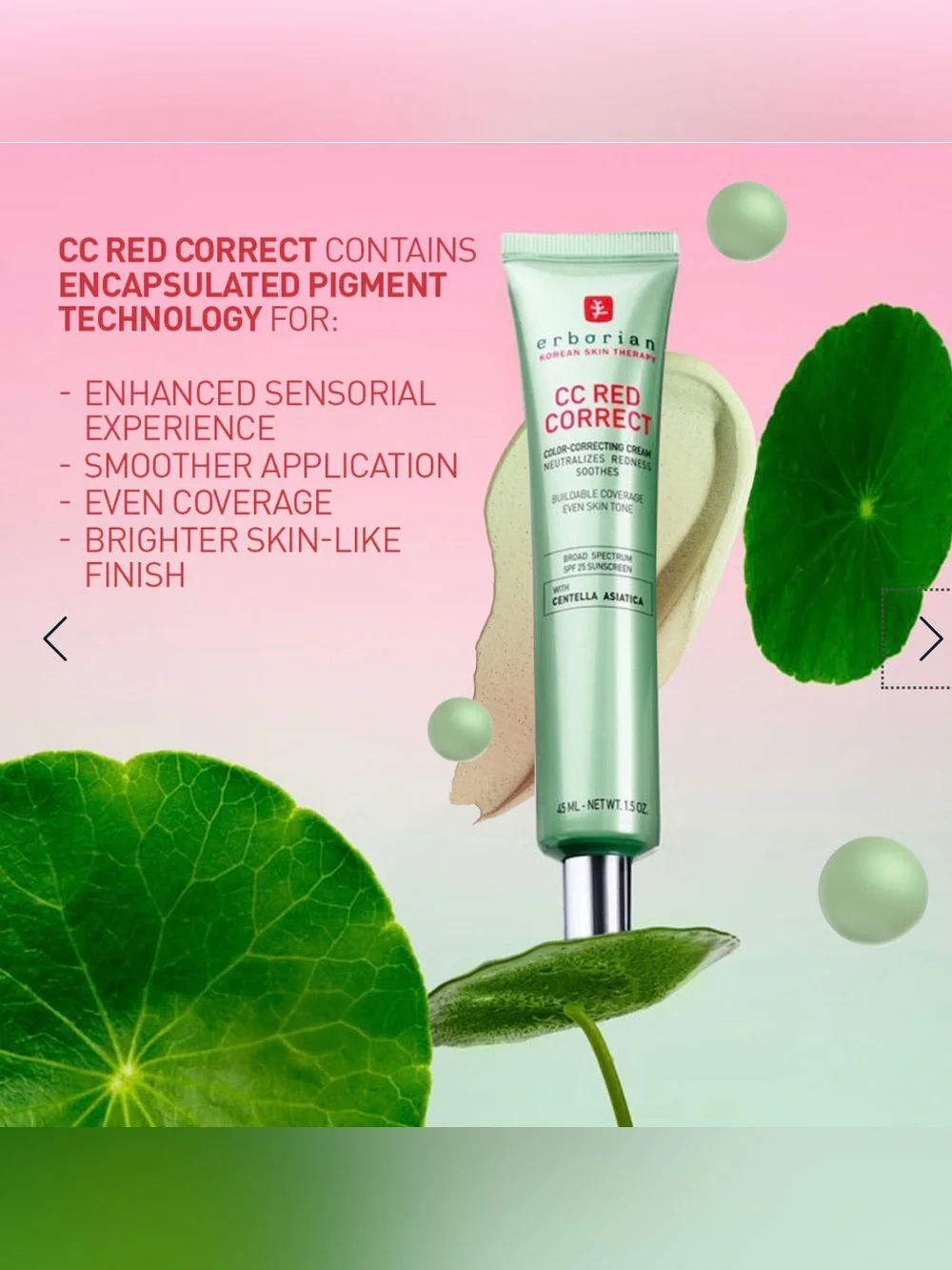 NWOT Erborian CC Red Correct Color-Correcting Cream